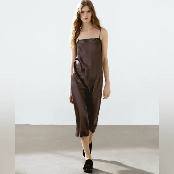 MASSIMO DUTTI ~ FLOWY LACE MIDI DRESS - Picture 11 of 11